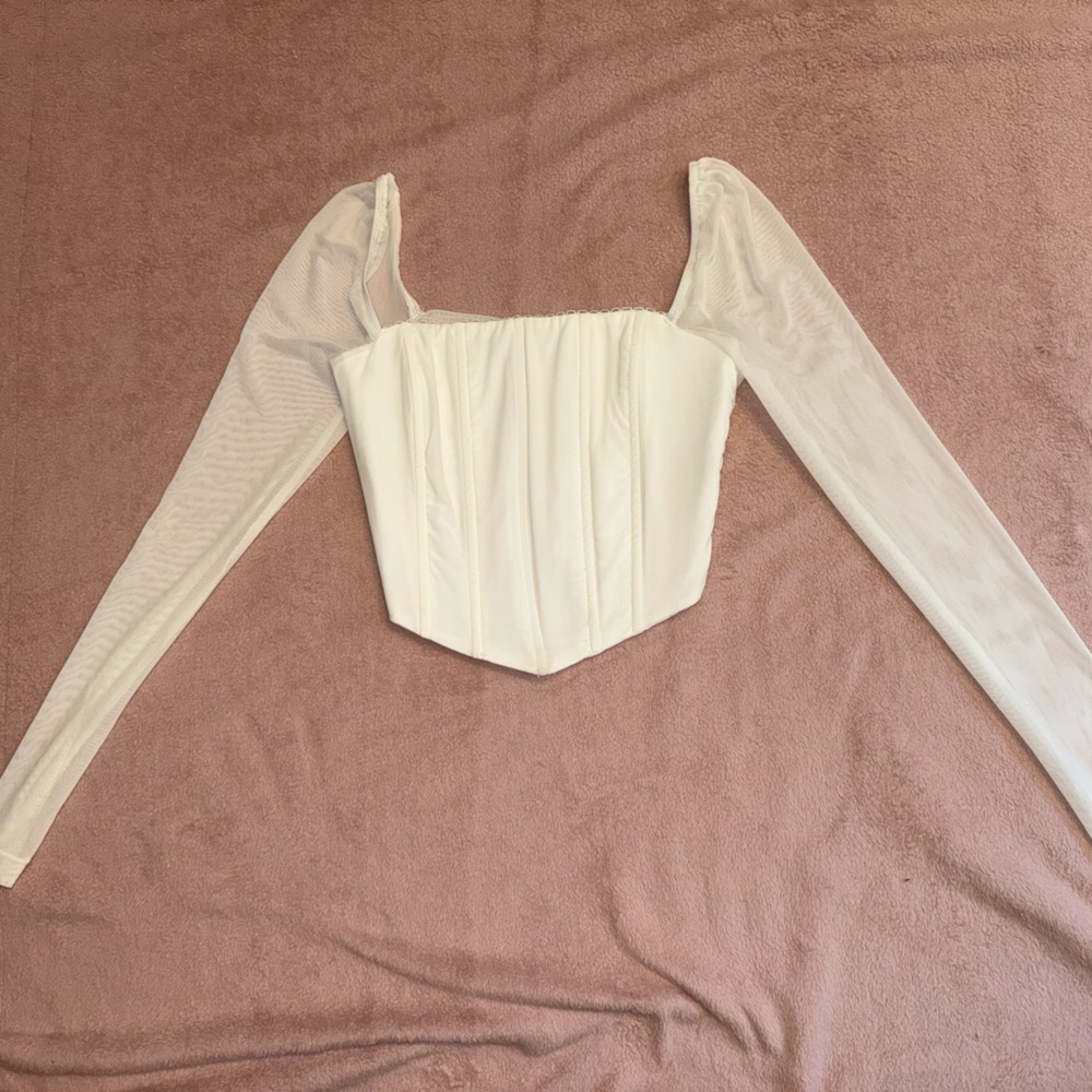 Princess Polly Cream Long Sleeve Top